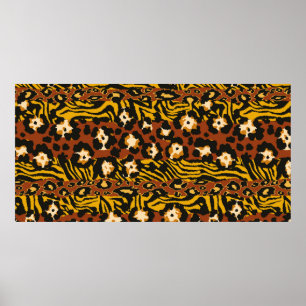 Wildleopard und Tigerhäute Poster