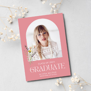 Wildlflower Foto Simple Girl Graduation Party Einladung