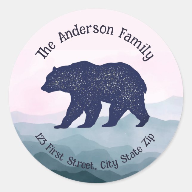 Wildlife Animal Grizzly Bär Naturkunde Runder Aufkleber (Vorderseite)