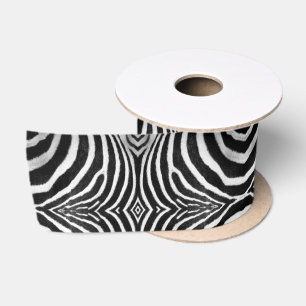 Wildlife Animal Schwarz-weiß Stripes Zebra Print Satinband