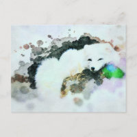 *~* Wildlife AP18 Snow White Arctic Polar Fox Post