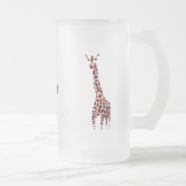Wildlife Art Giraffs Individuelle Name Mattglas Bierglas (Rechts)