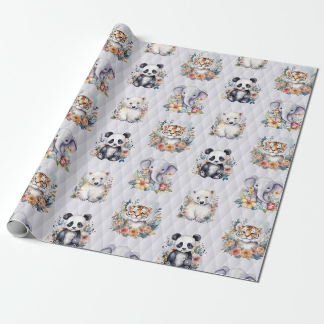Wildlife Babys Geschenkpapier (Ungerollt)