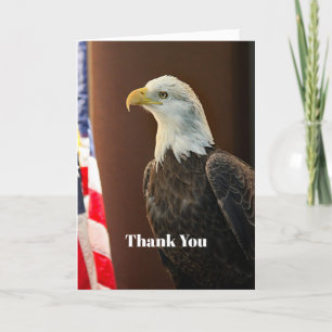 Wildlife Bald Eagle American Flag Dankeskarte