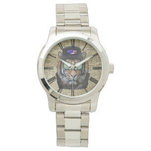 Wildlife Bengalisch Tiger mit Sonnenbrille Armbanduhr