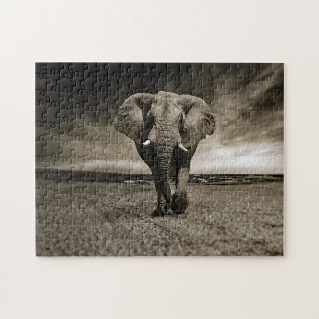 Wildlife Bull Elephant Foto Puzzle (Horizontal)