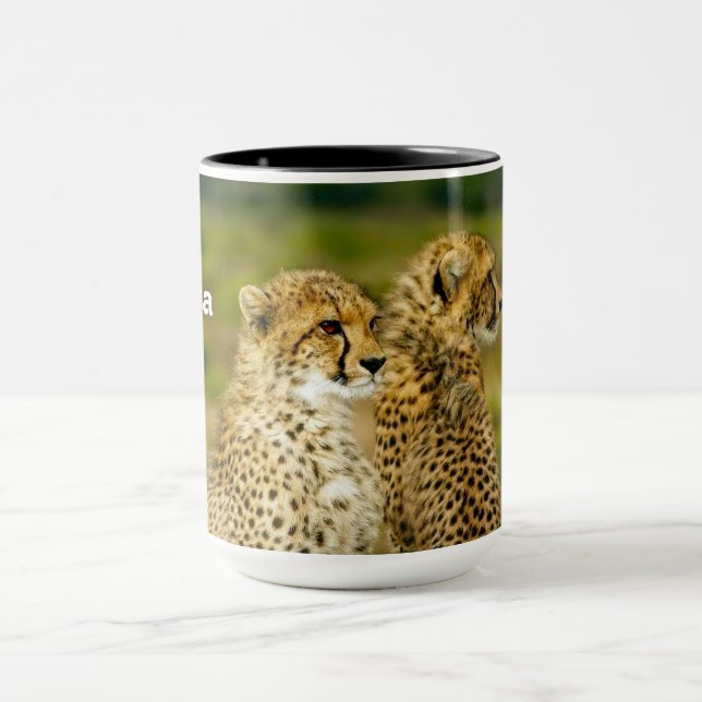 Wildlife Cheetah Foto Tasse (Zentrum)