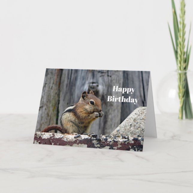 Wildlife Chipmunk Animal Foto Geburtstag Karte (Vorderseite)