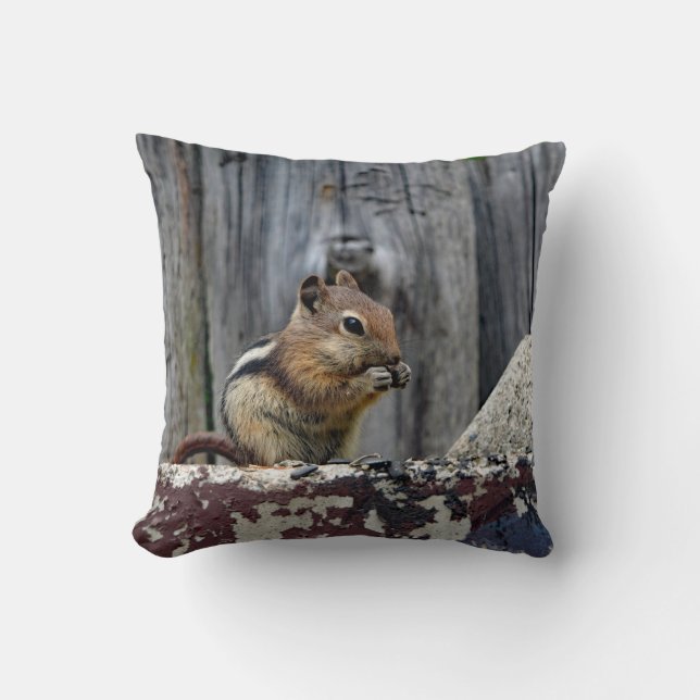 Wildlife Chipmunk Animal Foto Kissen (Vorderseite)