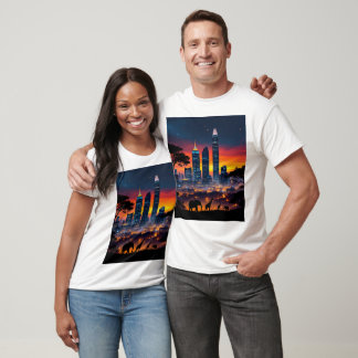 Wildlife City Skyline Sunset T - Shirt