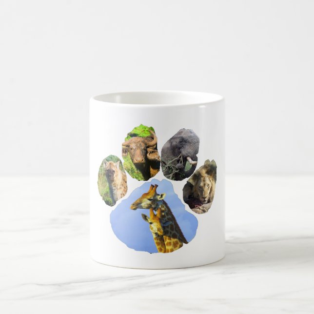Wildlife Collage Giraffe Cuddles Kaffeetasse (Mittel)