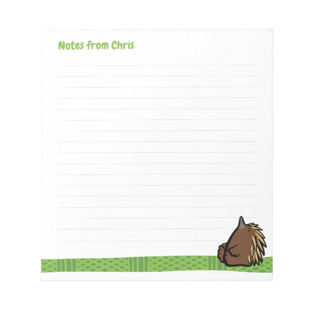 Wildlife Echidna Note Pad Notizblock (Vorderseite)