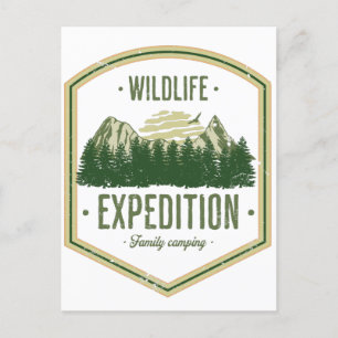 Wildlife-Expedition Outdoor-Sommerurlaub Familie Postkarte