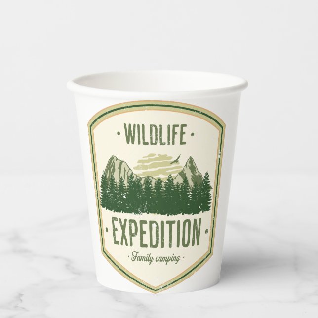 WildLife Expedition Outdoor Summer VacationT-Shirt Pappbecher (Vorderseite)