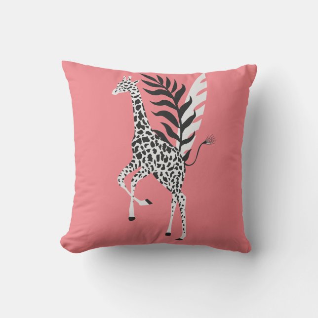 Wildlife friendship - pink Giraffe cushion Kissen (Vorderseite)