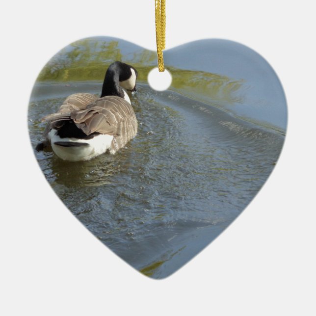 Wildlife Gänseschwimmen, Wasserzirkel Keramikornament (Vorne)