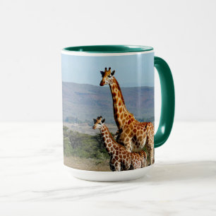 Wildlife Giraffe Mother and Baby Foto Tasse