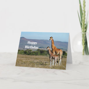 Wildlife Giraffe Mutter und Baby Foto Geburtstag Karte