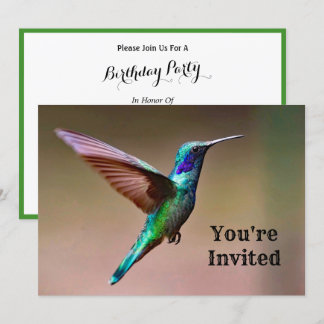 Wildlife Green Hummingbird Foto Geburtstag Einladung
