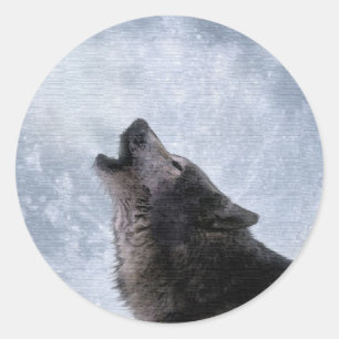 Wildlife Grey Wolf Tierfreund-Design Runder Aufkleber
