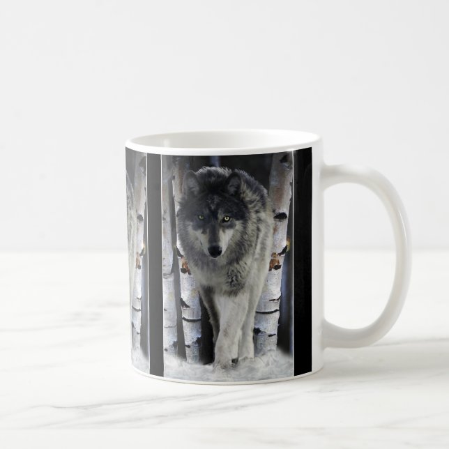 Wildlife Grey Wolf Tierfreund-Design Tasse (Rechts)