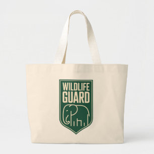 "Wildlife Guard" Minimalistisches Elefantenschild- Jumbo Stoffbeutel