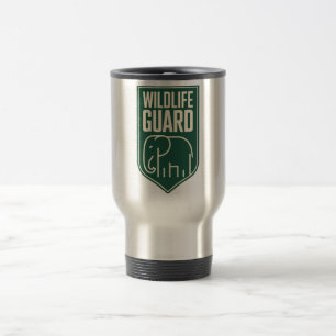 "Wildlife Guard" Minimalistisches Elefantenschild- Reisebecher