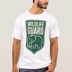 "Wildlife Guard" Minimalistisches Elefantenschild- T-Shirt