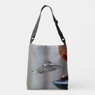 Wildlife Hummingbird Red Feeder Foto Tragetaschen Mit Langen Trägern