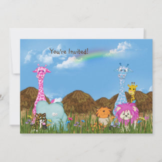 Wildlife Jungle Animals zum Geburtstag einladen Einladung