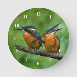 Wildlife Kingfisher Foto Runde Wanduhr
