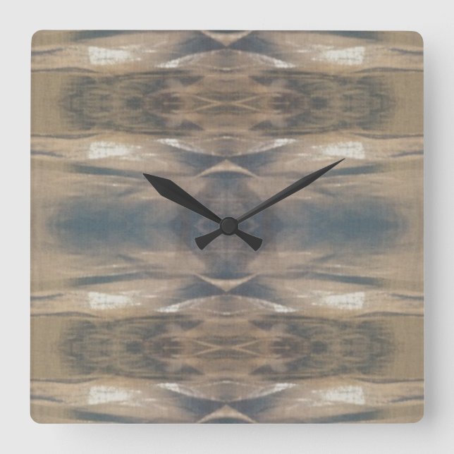 Wildlife Leopard Wild Animal Brown Black Clock Quadratische Wanduhr (Vorderseite)