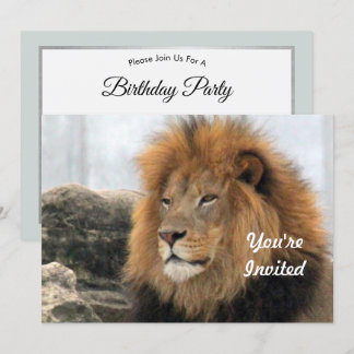 Wildlife Lion Foto Birthday Einladung