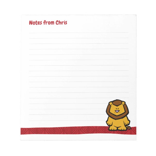 Wildlife Lion Note Pad Notizblock (Vorderseite)