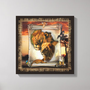 Wildlife Lions aus Afrika Leinwanddruck