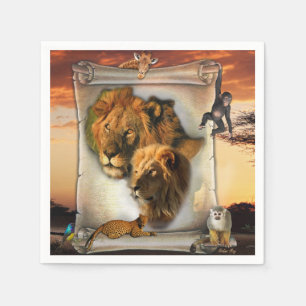 Wildlife-Löwe aus Afrika Serviette