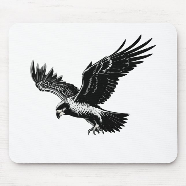 🦅 Wildlife Majesty Falcon Strike Design Mausklick Mousepad (Vorne)