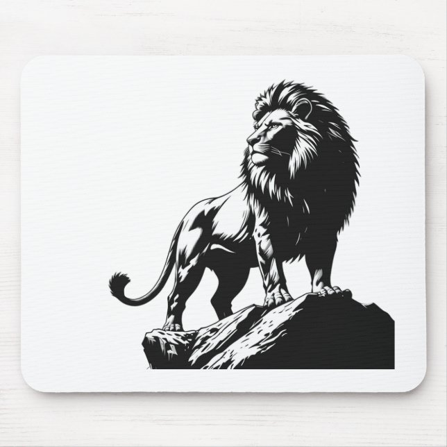 🦁 Wildlife Majesty - The King's Gaze Mousse Pads Mousepad (Vorne)
