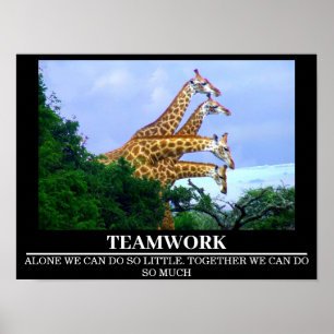 Wildlife Motivierend Poster Giraffe Teamwork