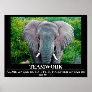 Wildlife Motivierend Posters Elephant Teamwork Poster