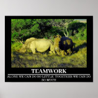 Wildlife Motivierend Posters Rhinos Teamwork
