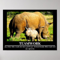 Wildlife Motivierend Posters Rhinos Teamwork