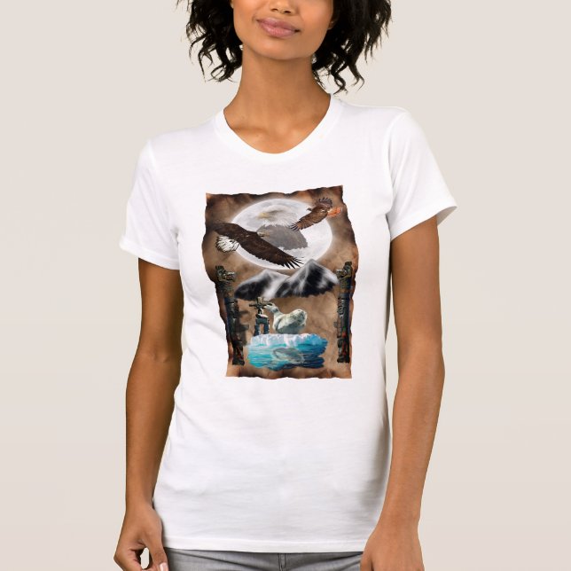Wildlife & Native American Spirit Art T-Shirt (Vorderseite)