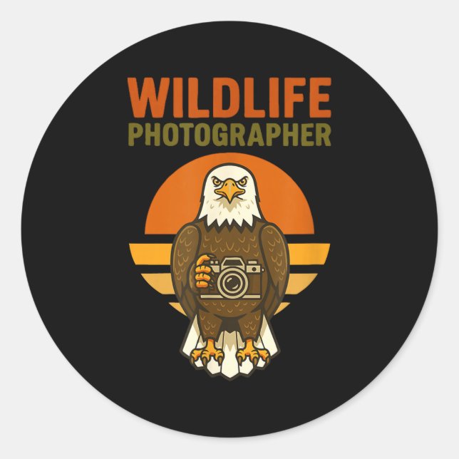 Wildlife Photographer Bald Eagle Bird Photography  Runder Aufkleber (Vorderseite)