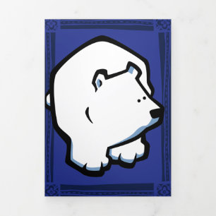 Wildlife Polar Bear Puzzle Grußkarte Dreifach Gefaltete Urlaubskarte