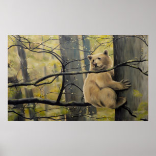Wildlife Prints Canadian Kermode Bear Painting Poster