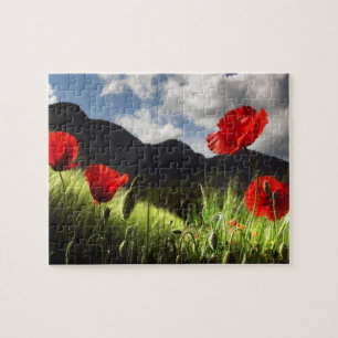 Wildlife-Puzzle-Rote Mohnblumen Puzzle