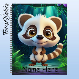 Wildlife Raccoon Woodland Animal Cartoon Graphic Notizbuch