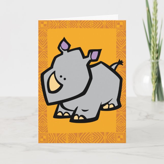 Wildlife Rhino Puzzle Grußkarte Karte (Vorderseite)