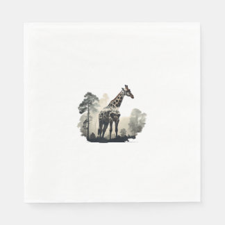 Wildlife Safari Adventure - Giraffe im Wald Serviette